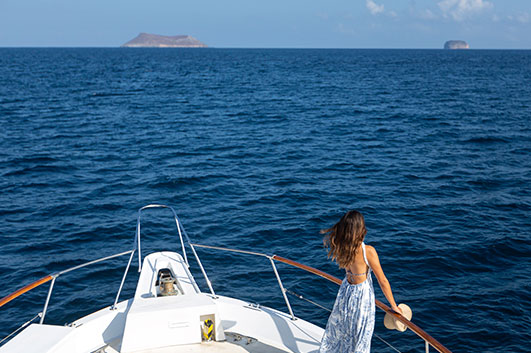 Boat ride activity around Galapagos islands