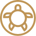 Ícono dorado de tortuga