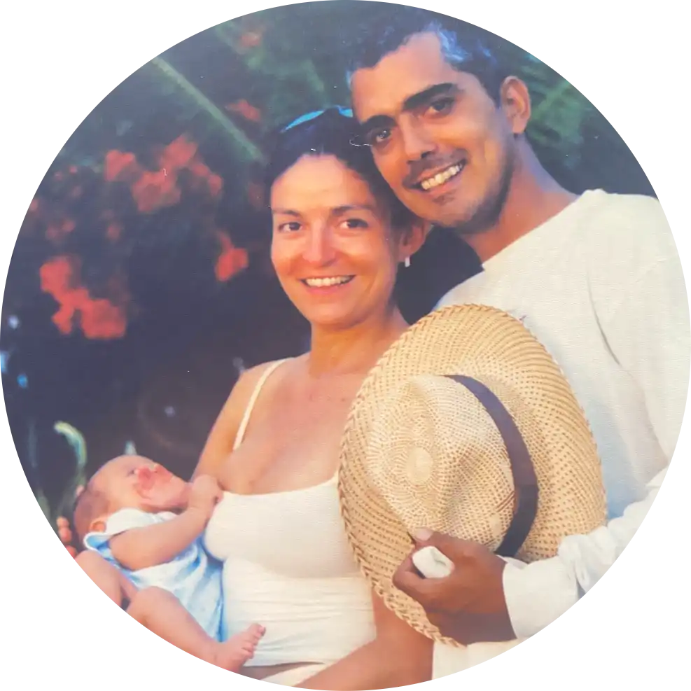 Reyna y Roberto junto a Cayetano en 2003